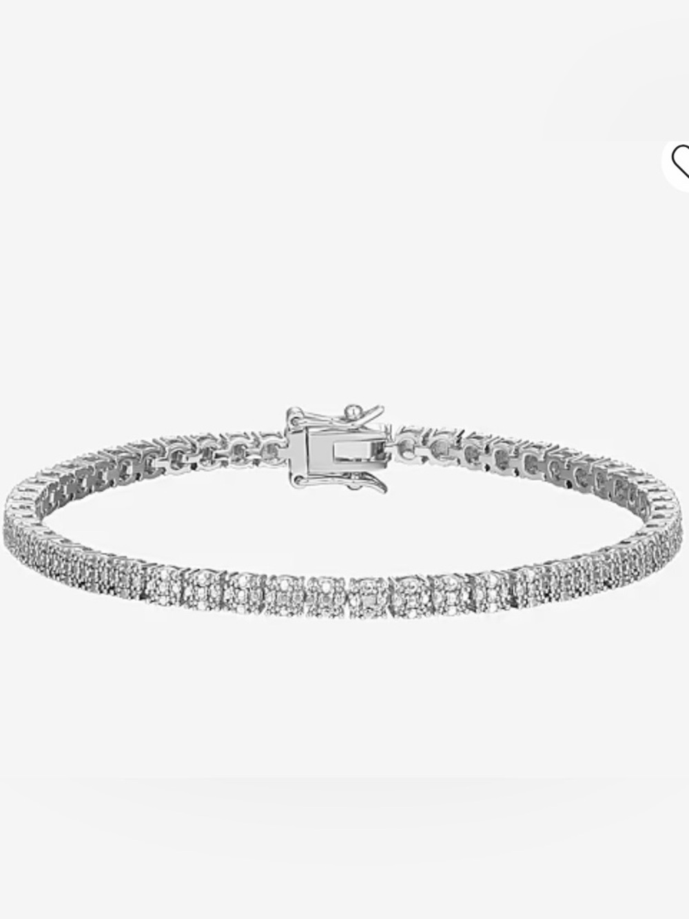 Sterling Silver Diamond Tennis Bracelet - White
